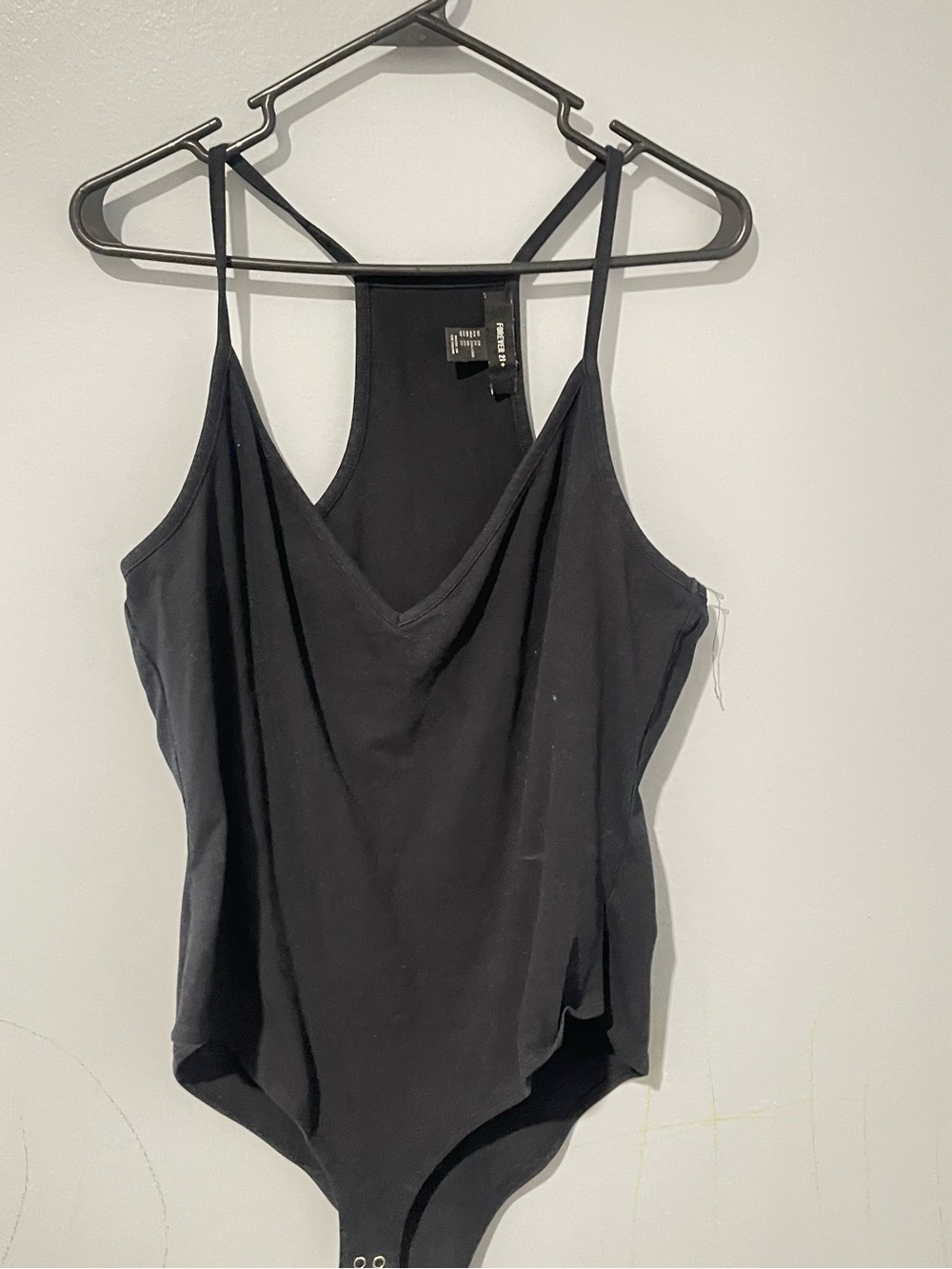 Forever 21 Womens Black V-Neck Bodysuit Tank | Size 2X